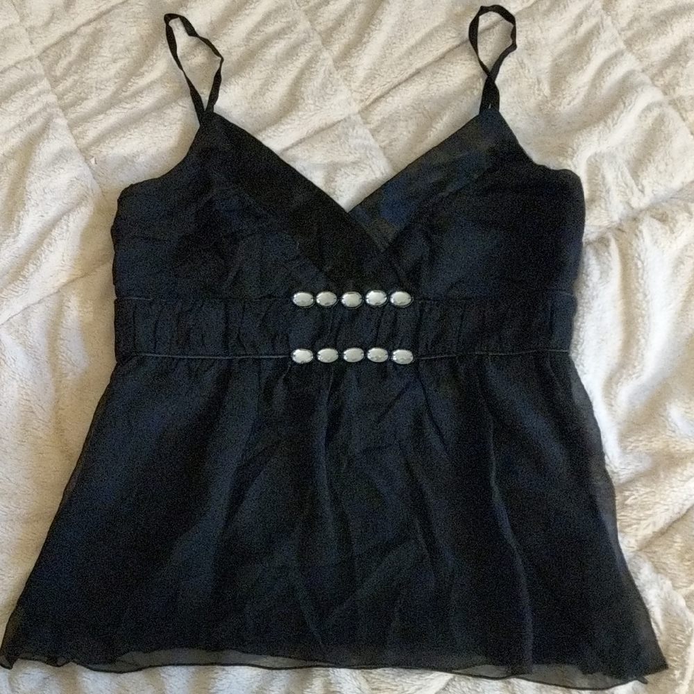 Spenser Jeremy Black Camisole with Rhinestone Accents